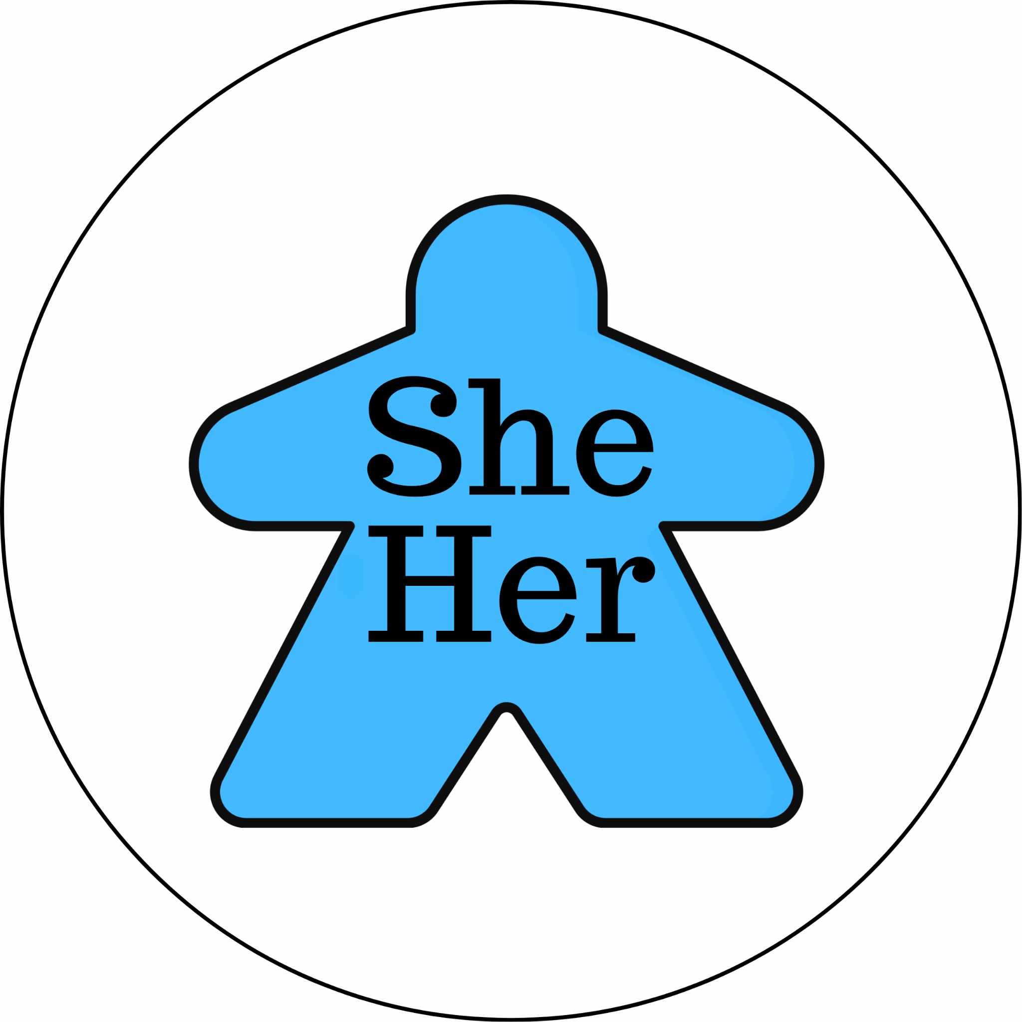 She/Her Meeple Pronoun Magnet - Image 5