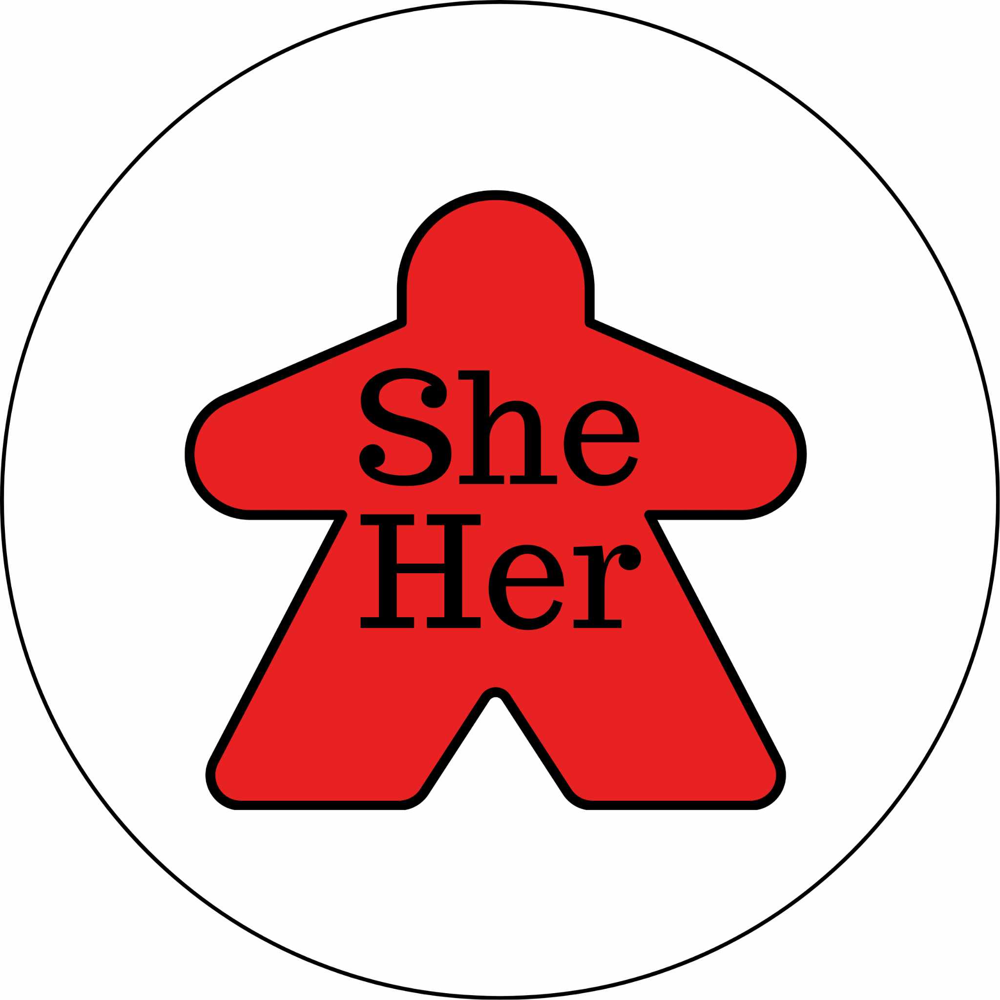 She/Her Meeple Pronoun Magnet