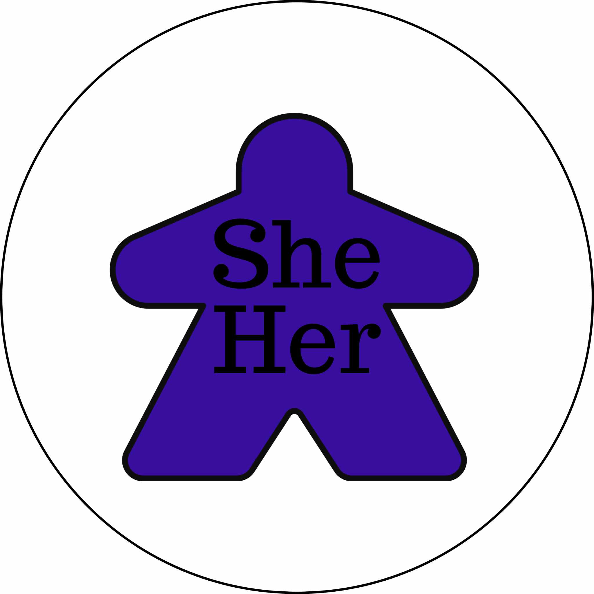 She/Her Meeple Pronoun Magnet - Image 6