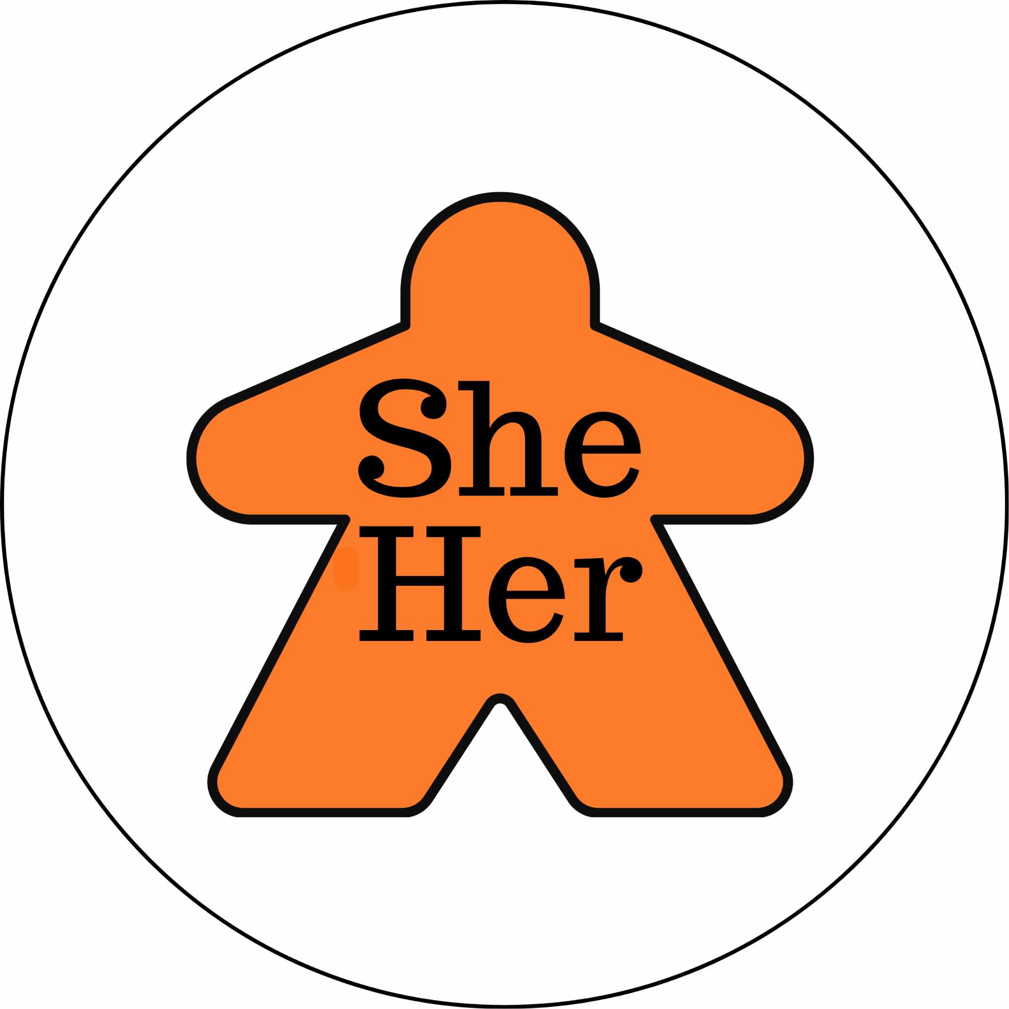 She/Her Meeple Pronoun Magnet - Image 2