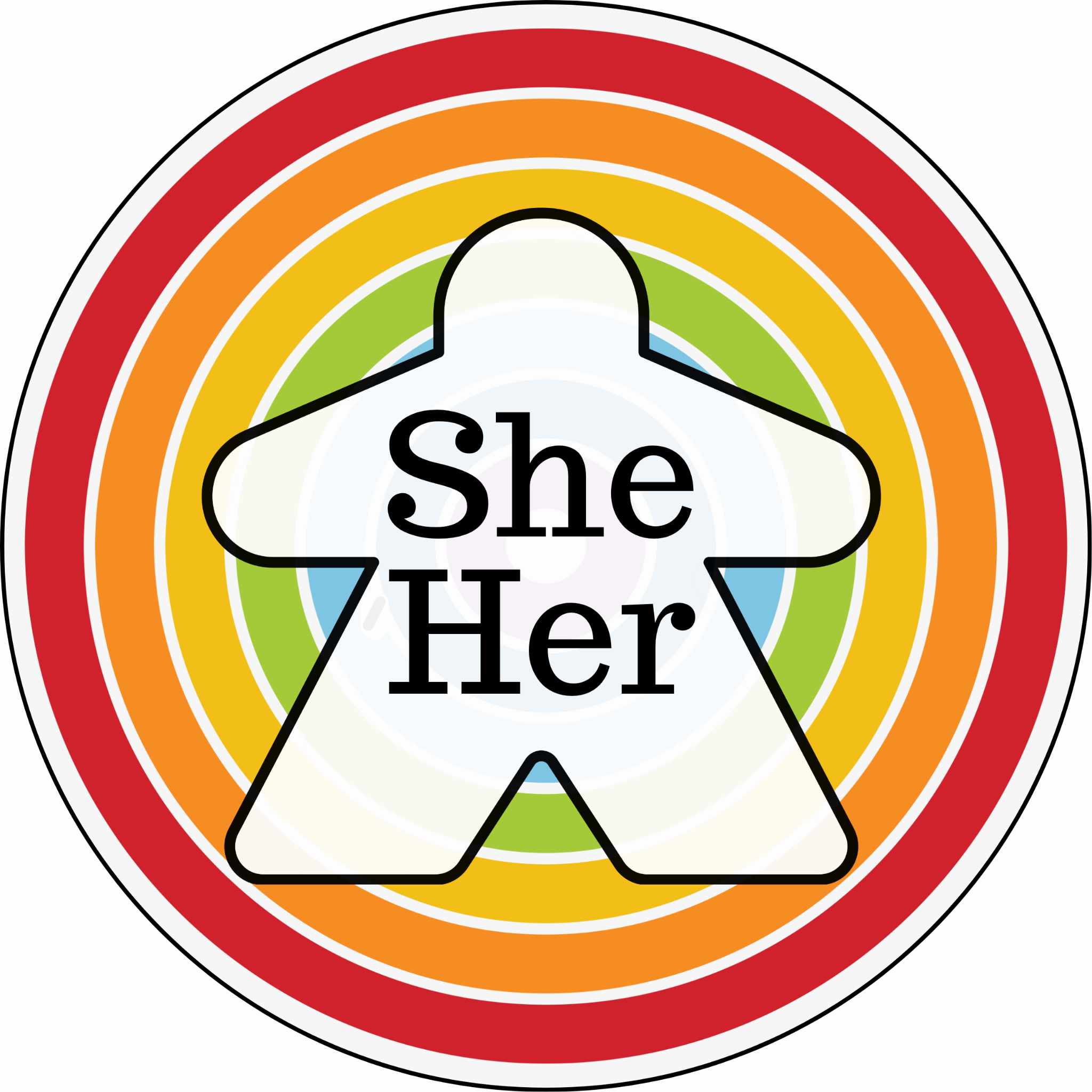 She/Her Meeple Pronoun Magnet - Image 8