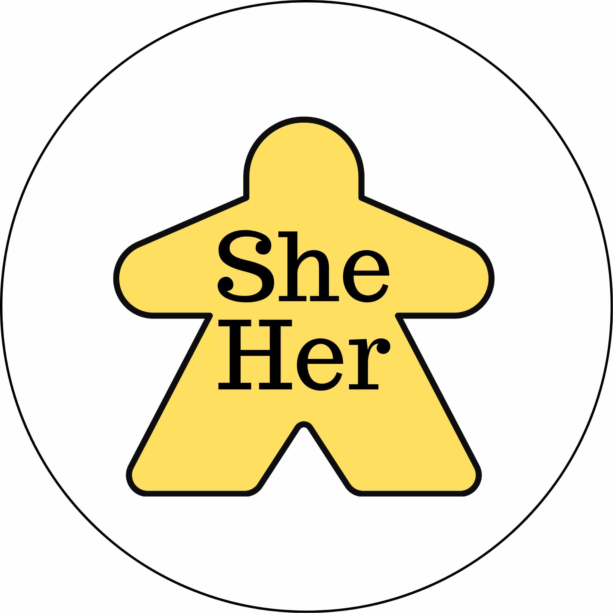 She/Her Meeple Pronoun Magnet - Image 3
