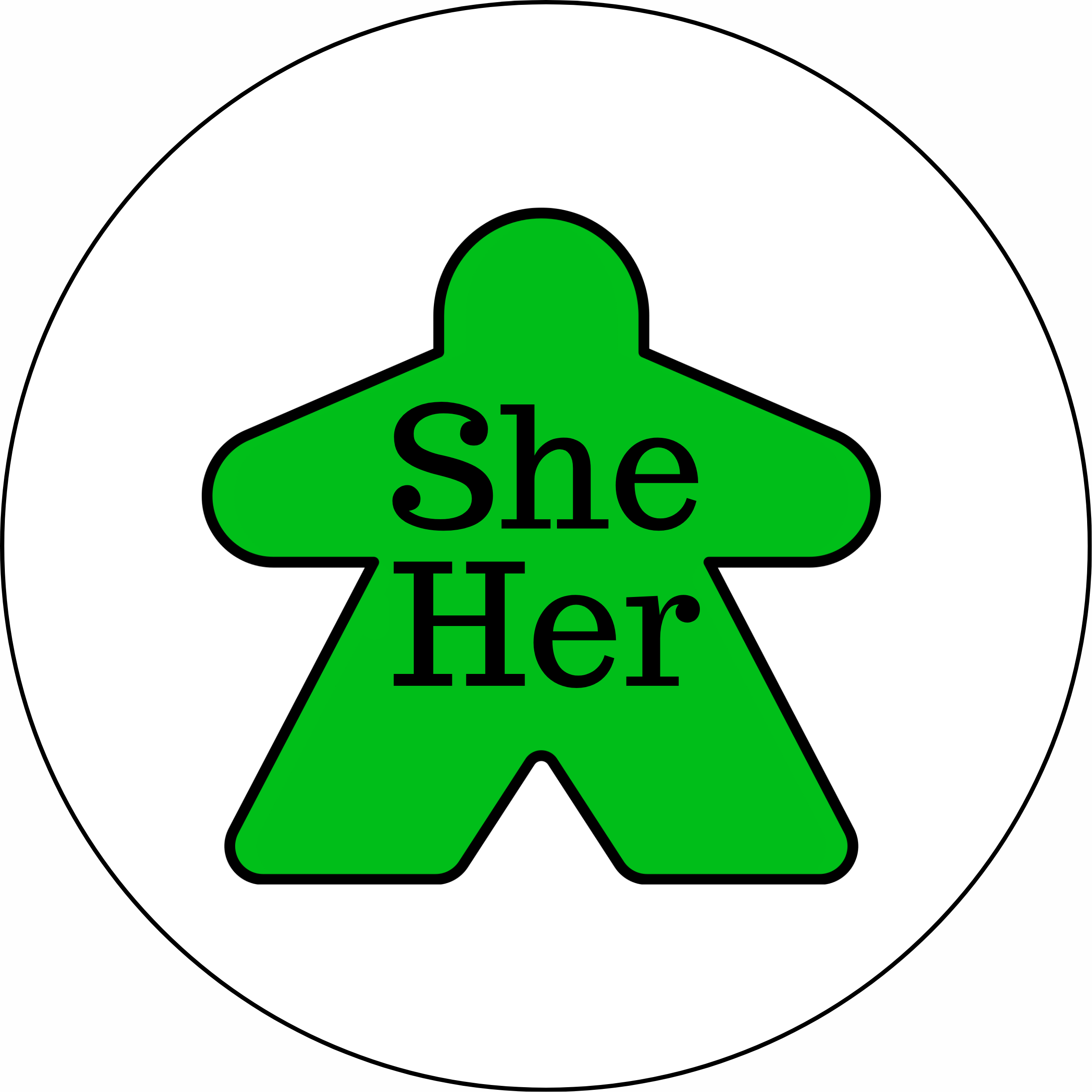She/Her Meeple Pronoun Magnet - Image 4
